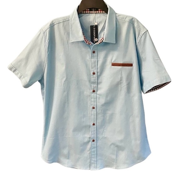 NWT Coofandy Men’s Casual Short Sleeved Button Down Dress Shirt XL - Picture 4 of 6